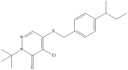 Molecular Structure of 96490-09-4 (3(2H)-Pyridazinone,4-chloro-2-(1,1-dimethylethyl)-5-[[[4-(1-methylpropyl)phenyl]methyl]thio]-)